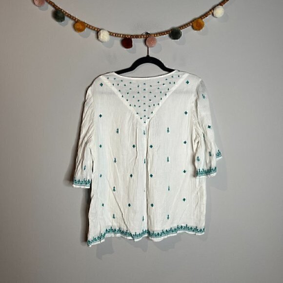 Soft Surroundings white embroidered boho blouse - Picture 6 of 6